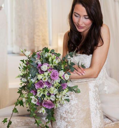 Medium Bohemsk bryllupspakke i lilla og hvitt